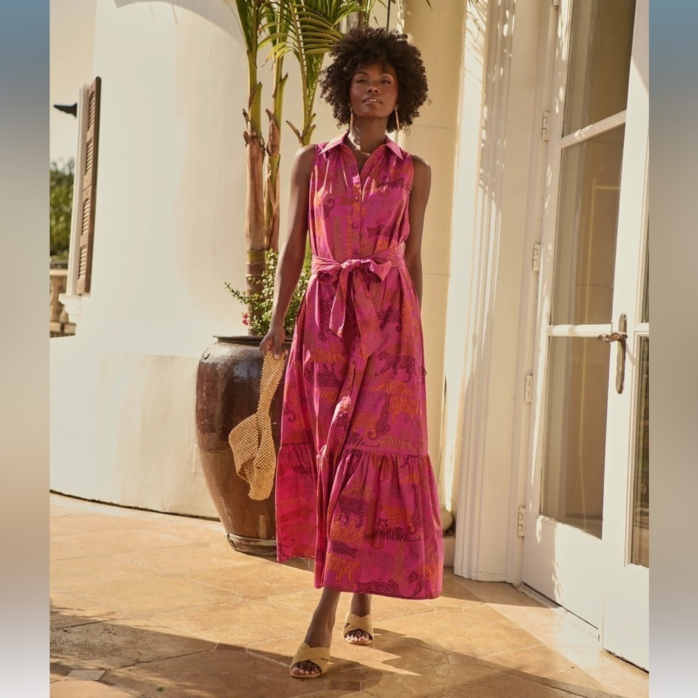 SugarLips In The Jungle Cileah Collared Maxi Dress Magenta